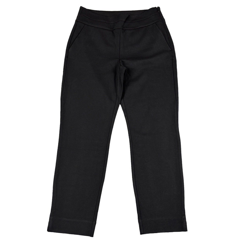 CAbi‎ Dress Pants Womens 8 Black Side Zip Flat Front Stretch Slacks Career Work